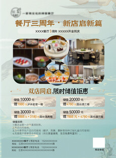 餐厅开业抽奖电梯促销海报