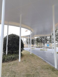 现代户外遮阳廊下景观