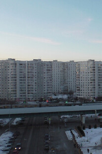 冬日城市建筑群景观