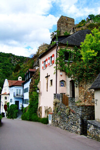 欧洲小镇街景古朴建筑