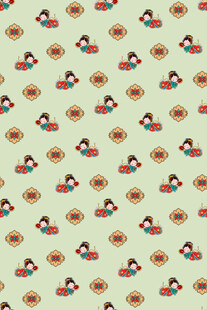 卡通图案无缝背景纹理