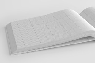 展开的精装宣传图册设计展示样机