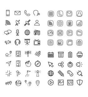 线条系统操作图标集合
