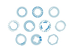 蓝色圆形边框科技矢量素材