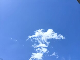 蓝天下的独特云朵