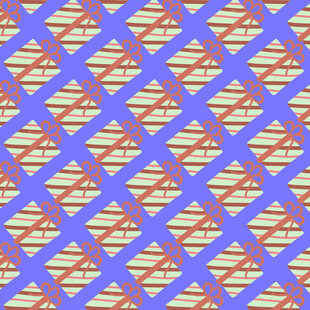 蓝色背景礼物盒图案设计