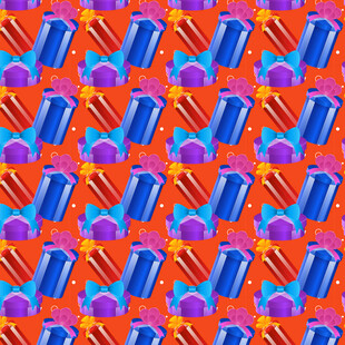 多彩礼盒图案背景纹理