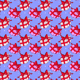 红白礼盒矢量图案背景