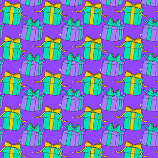 多彩礼盒矢量图案背景