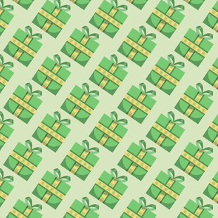 绿色礼盒矢量图案背景