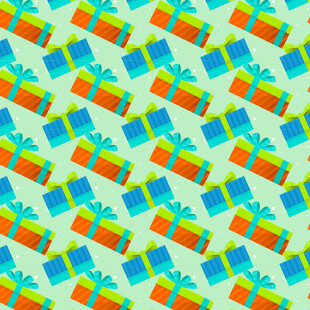 多彩礼盒矢量图案背景