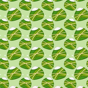 粽叶粽子无缝拼接图案