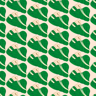 绿色粽叶图案的无缝背景