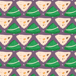 紫色底粽子图案背景