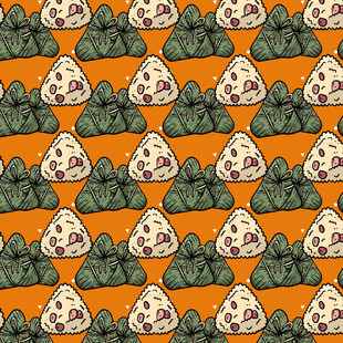 橙色背景的粽子图案设计