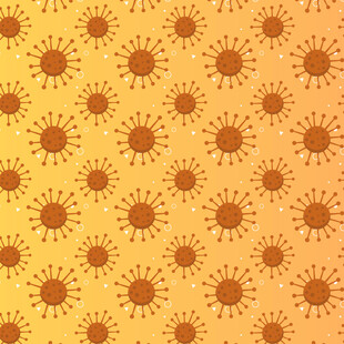 橙色病毒图案背景