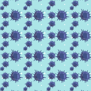 蓝色病毒图案背景