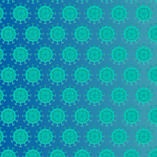 蓝绿色渐变病毒图案背景