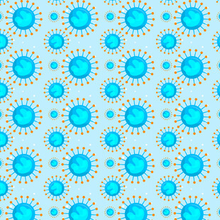 蓝色病毒图案背景