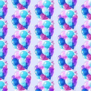 梦幻水彩气球图案背景