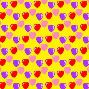 多彩爱心气球图案背景