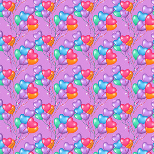 多彩心形气球图案背景