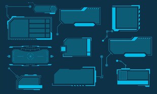 蓝色系网页UI元素集合