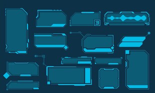 科技感蓝色界面元素集合