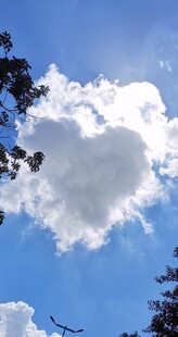 蓝天下的蓬松白云 爱心云朵