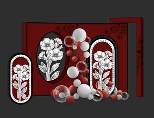 小香风中式雕花装饰摆件