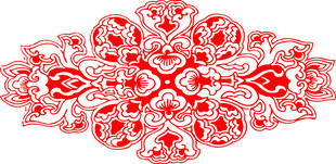 红色对称花纹图案设计