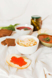 多样美味小吃摆拍展示