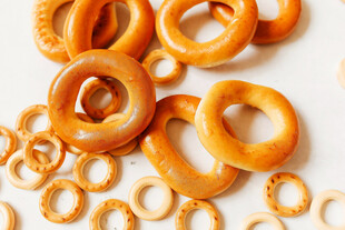 美味环形饼干特写