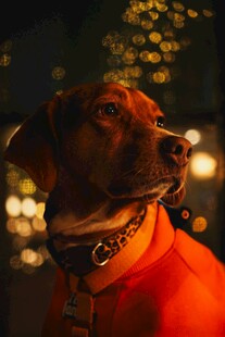 穿红衣的帅气狗狗