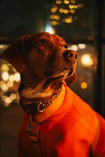 穿红衣的帅气狗狗