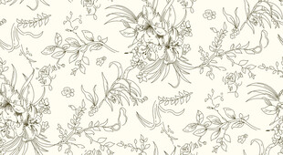 简约花卉线条图案背景