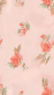 粉色花卉印花布料