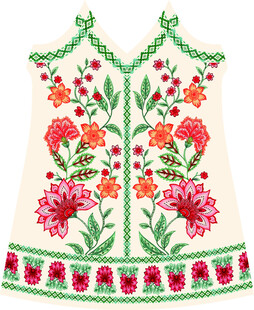 刺绣花卉装饰女式上衣