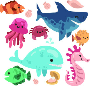 海洋卡通动物大集合
