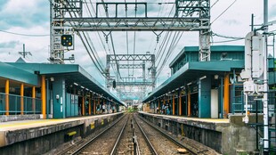空旷的铁路站台场景