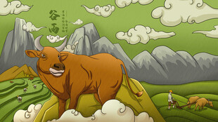 草原上的牛群与美丽风光