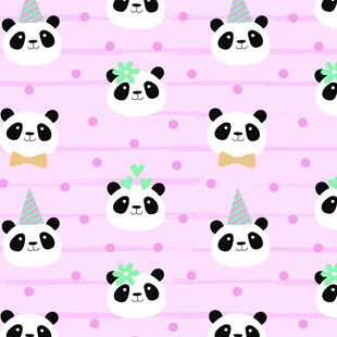 粉色熊猫图案可爱背景图