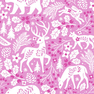 粉色森林动物图案背景