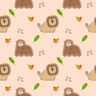 可爱动物图案背景