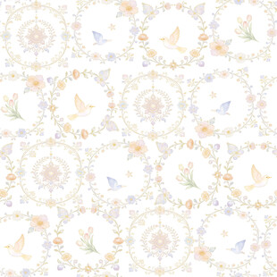 花卉小鸟图案的精美背景图