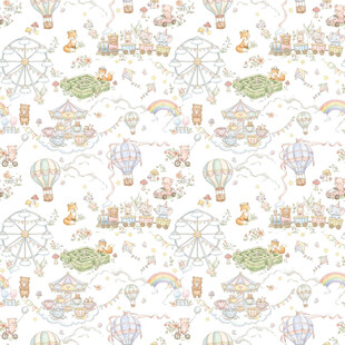 梦幻热气球花卉图案背景