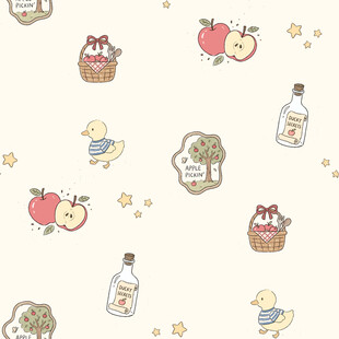 可爱婴儿主题卡通图案背景