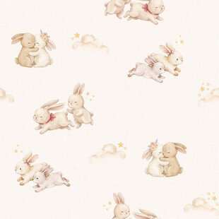 水彩风可爱兔子图案背景