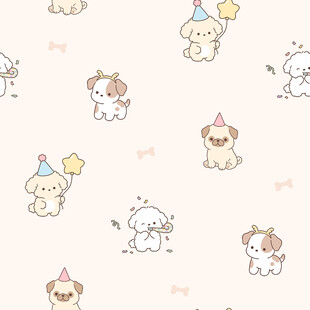 可爱小狗图案背景图