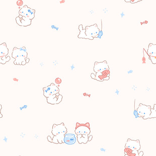 可爱卡通猫咪图案背景